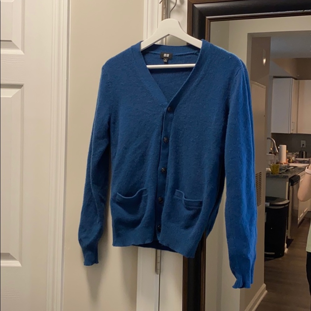 Uniqlo MEN V-neck Cardigan Lambswool Wool